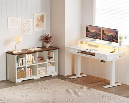 OffiGo 8 Cube Organizer Bookcase, Modern Farmhouse Open Shelf - Image 2