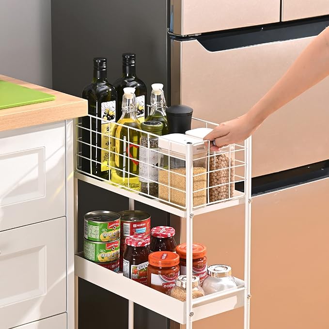 KINGRACK Slim Rolling Storage Cart 3 Tier - Image 2