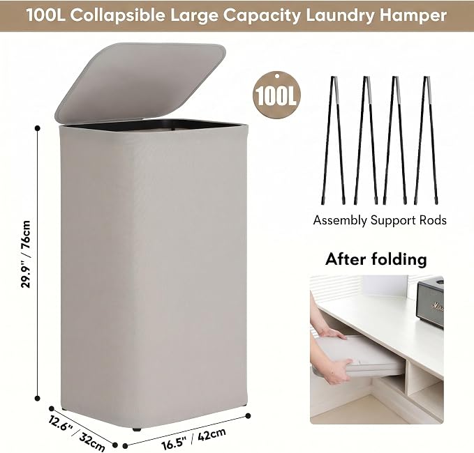 DOKEHOM 100L Laundry Hamper - Image 3