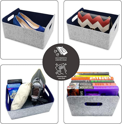Welaxy storage baskets Felt Foldable Cube bin Shelf Bins Organizer Felt box - Image 6