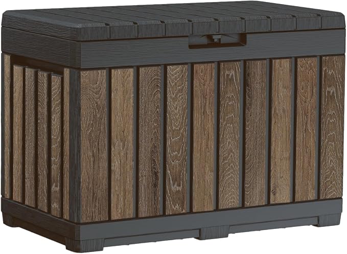 Keter Signature Everwood 50 Gallon Resin Deck Box-Organization and Storage by Unknown