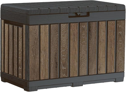 Keter Signature Everwood 50 Gallon Resin Deck Box-Organization and Storage by Unknown
