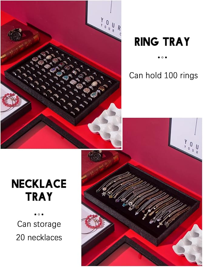 Julysky 5 Pcs/set Stackable Jewelry Organizer Trays - Image 2