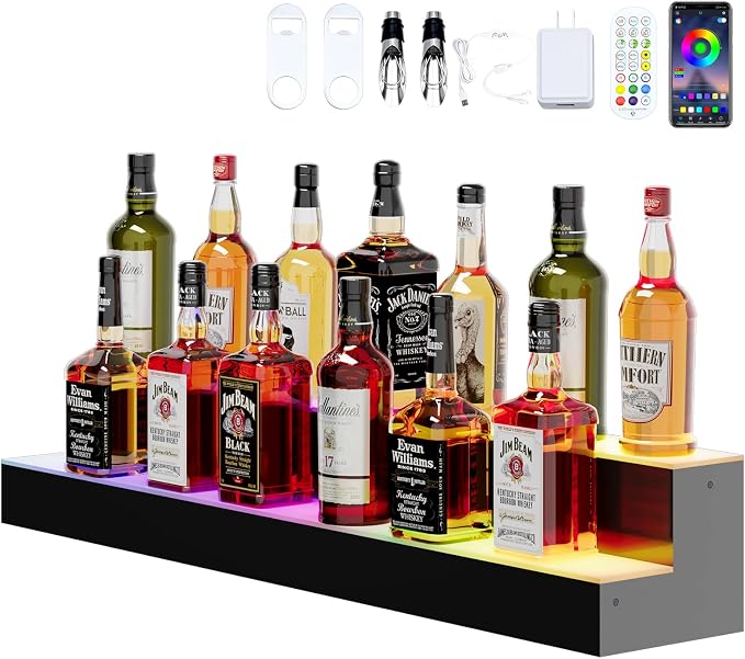Dethan 2 Tier 40 Inch Liquor Bottle Display Shelf by ProfessionalAcrylicFactory