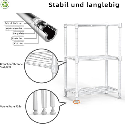 450 lbs Wire Storage Shelving 3-Tier Utility Shelving Unit Steel Organizer Wire - Image 4