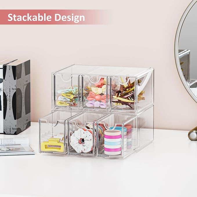 Hair Accessories Organizer for Girls, Cute Stackable Storage Container Caddy - Image 4