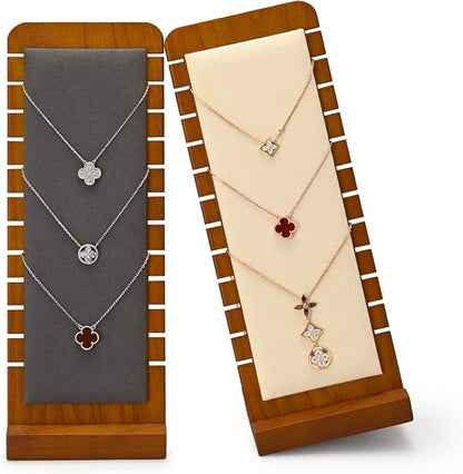 Oirlv Solid Wood Necklace Organizer Showcase Necklace Display Stand Jewelry - Image 2