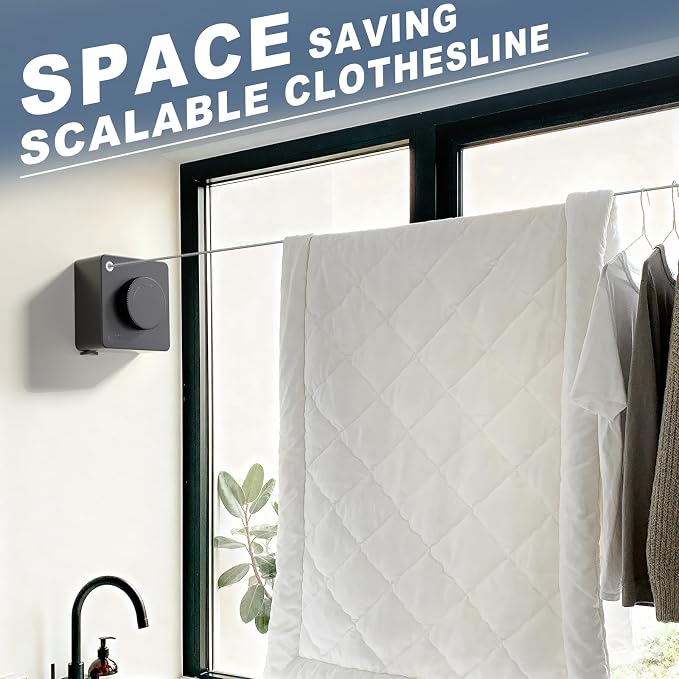 Retractable Clothesline Indoor, Non-Sagging Stainless Steel Clothes Line - Image 2