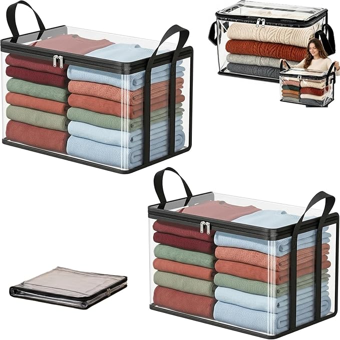Large Clear Thick Plastic Storage Box by Elradin