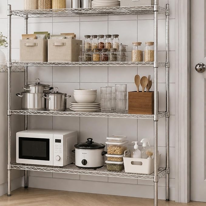 APLSS NSF 4-Tier Chrome Storage Shelves, Dry Environments, Commercial Heavy - Image 5