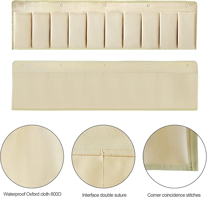 RV Shoe Pockets 10 Pockets Heavy Hanging Bedside Storage Organizer - Image 6