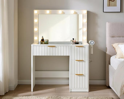 AMERLIFE 36.2" Fluted Vanity Desk - Image 2