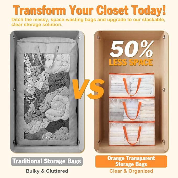 KYODOLED 2-Pack Clear Moving Bags Heavy Duty Extra Large, Storage Totes - Image 5