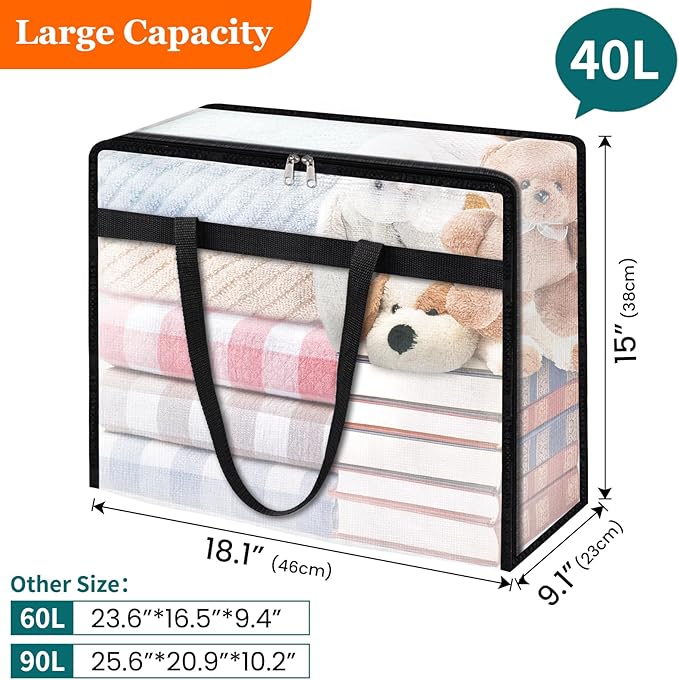 TasticTotes 6 Pack Clear Storage Bags - Image 2