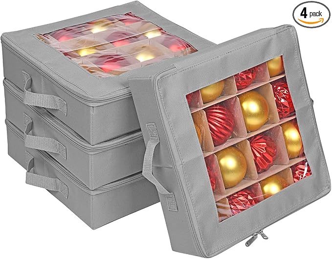 4 Pcs Christmas Ornament Storage Boxes by ProPik