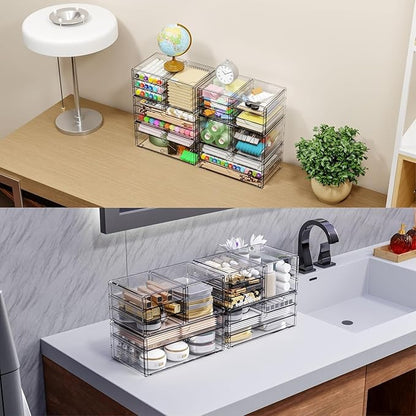 3Pack Clear Drawer Organizers Stackable, Acrylic Storage Drawers - Image 6