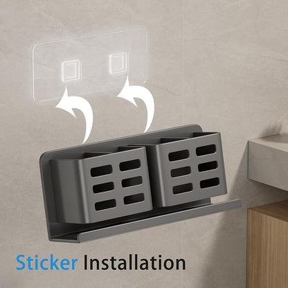 Aluminum Toothbrush Holder Self-Adhesive Hanging Bracket Shower Toothbrush - Image 5