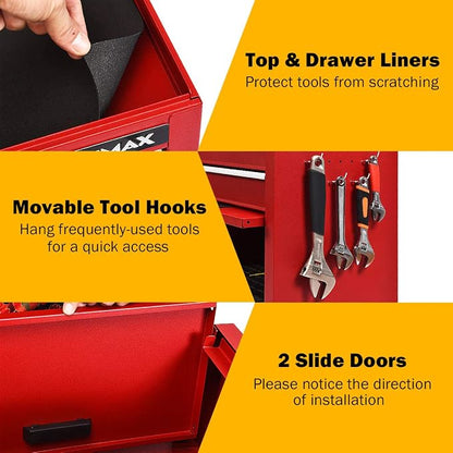 Goplus Tool Chest, 3-in-1 Rolling 6 Drawers Tool Cabinet - Image 7