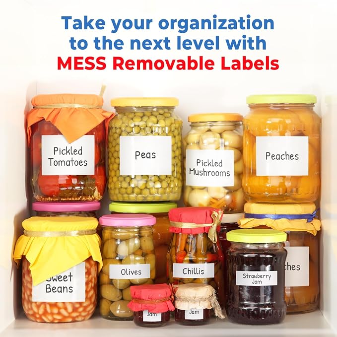 MESS Removable Food Labels for Containers 3x4" Erasable Kitchen Labels for - Image 6