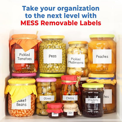 MESS Removable Food Labels for Containers 3x4" Erasable Kitchen Labels for - Image 6