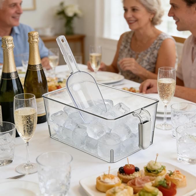 2-Pack Clear Gray Ice Storage Bins - Image 5