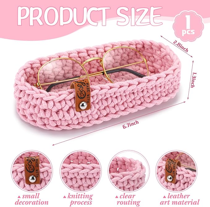 Tioncy Eyeglasses Holder for Nightstand Wool Anti Scratch Desk Bedside Knit - Image 2