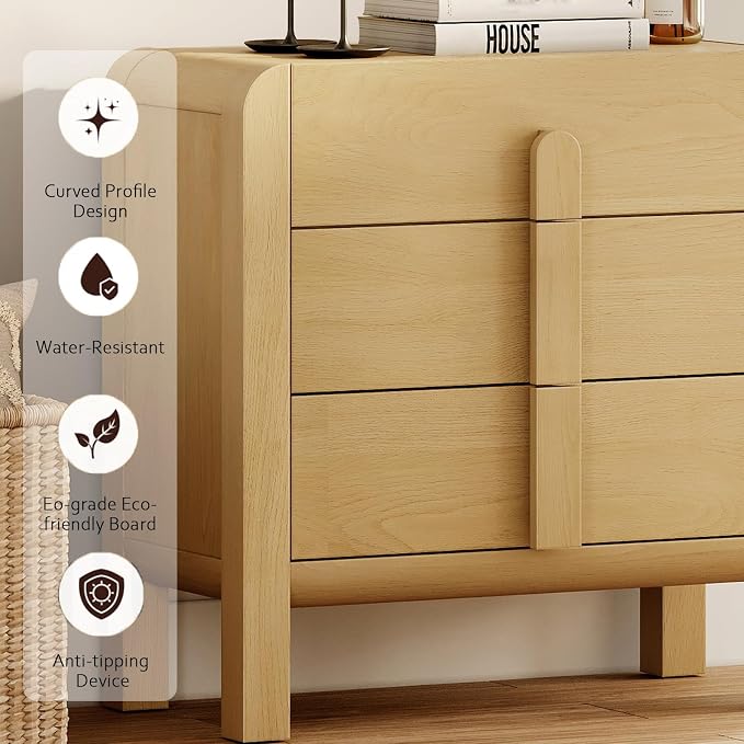 WAMPAT 3 in 1 9 Drawer Dresser for Bedroom, 94.5" Wide Mid Century Modern Wide - Image 6
