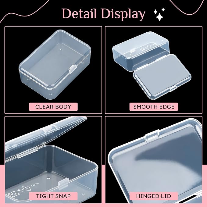 6 Packs Small Plastic Storage Containers, Bobby Pin Holder - Image 3