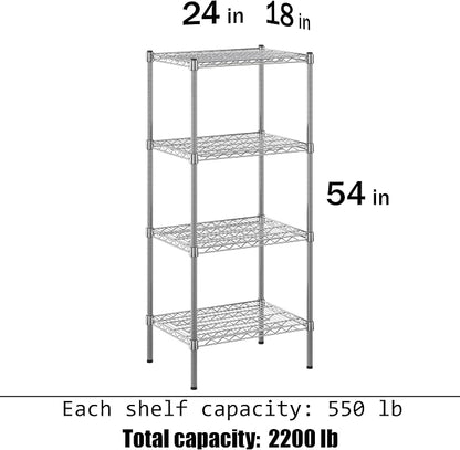 18" Deep x 24" Wide x 54" Height Wire Shelving Kit | 4-Tier | NSF Commercial - Image 3