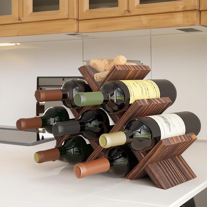 Rustic State Alella Countertop Wood Wine Rack - Image 5