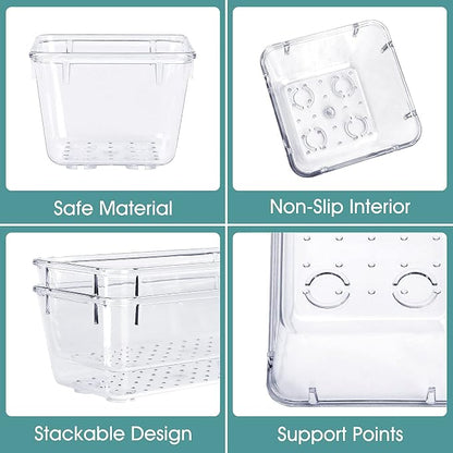 WOWBOX 25 PCS Clear Plastic Drawer Organizer Set, 4 Sizes Desk Drawer Divider - Image 3