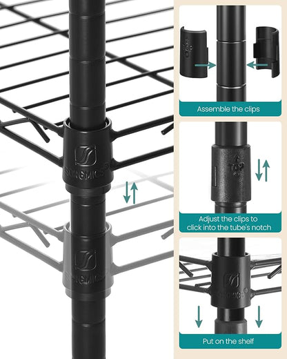 SONGMICS Storage Shelf, Bathroom Storage Rack, 5 Tier, Ink Black | Small space - Image 7