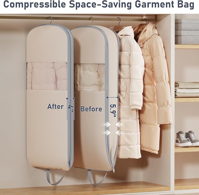 DIMJ 2 Pack 43" Space Saving Garment Bags - Image 2