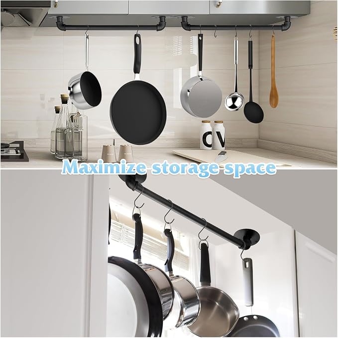 Pot Pan Rack Wall Mounted Set of 2 - Image 3