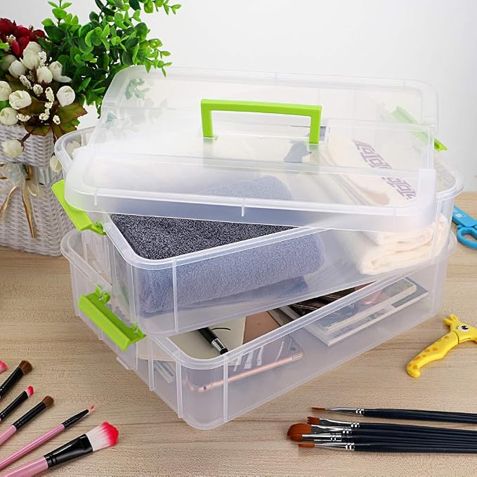 JUXYES 2-Tiers Stack Carry Storage Box - Image 7