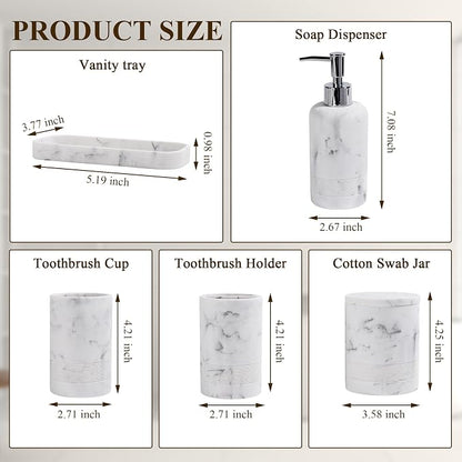Bathroom Accessories Set, 6-Piece Bathroom Accessory Set, Toothbrush Holders Set - Image 7