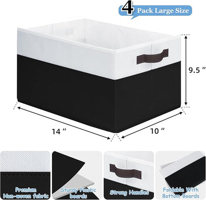 Criusia Large Storage Bins for Shelves 4 Pack, Closet Storage Baskets for - Image 2