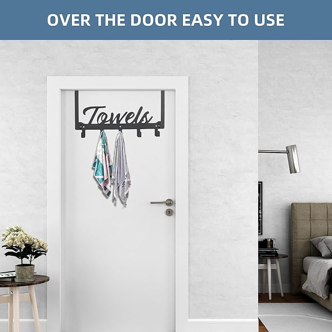 Azmoncy Over The Door Hooks, Heavy Duty Wall Mount Towel Hanger - Image 7