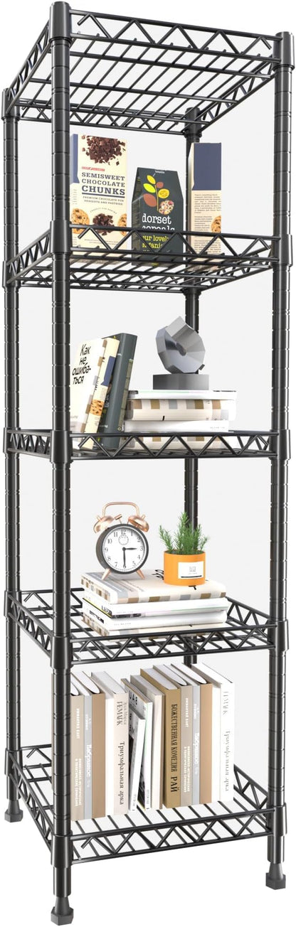 GIOTORENT 5 Tier Standing Shelving Metal Units, Adjustable Height Wire Shelf by GIOTORENT