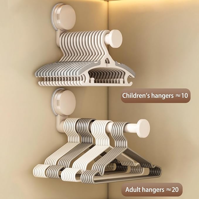 Hanger Organizer Stacker, 2 Pack Suction Cup Self-Adhesive Extendable Garment - Image 6