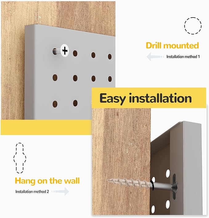 Peg Board, 4 Pack Metal Pegboard Panels, PegBoard Wall Organizer - Image 5