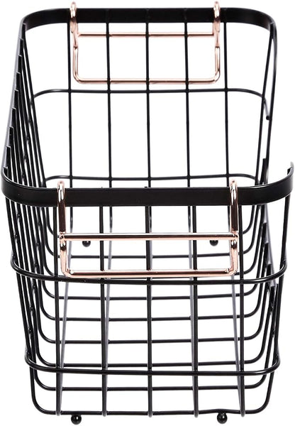 Amazon Basics Stackable Metal Wire Rectangular Storage Baskets - Image 3