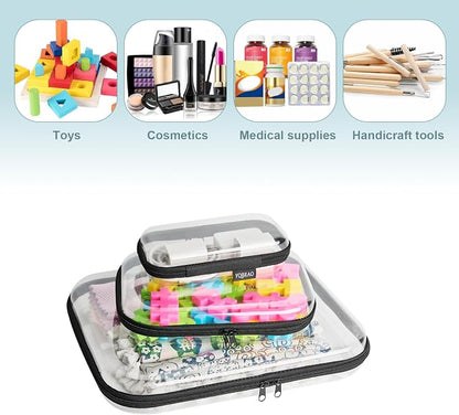 Hard Sided Clear Zipper Case for Storage- Professional-Grade Plastic Clear - Image 6