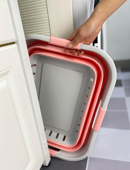 SAMMART Collapsible Plastic Rectangular Laundry Basket - Image 3