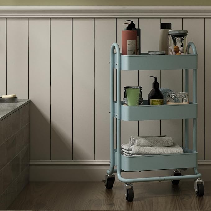 Metal Rolling Cart, 3-Tier Metal Rolling Cart - Image 7