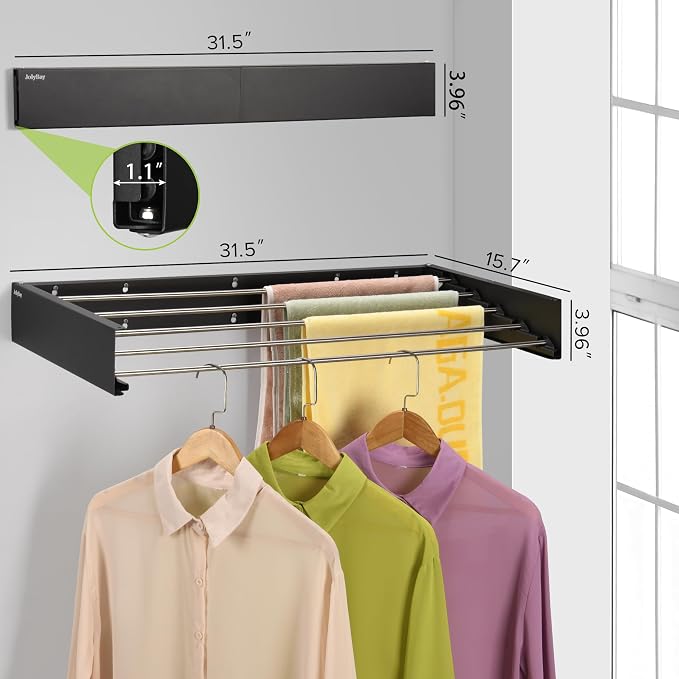 Wall Mounted Laundry Drying Rack, Retractable Clothes Drying Rack - Image 3