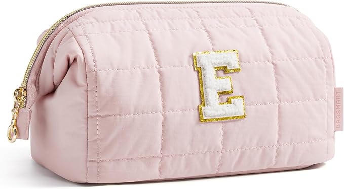 BAGSMART Birthday Gifts Personalized Initial Makeup Bag, Trendy Stuff Gifts by BAGSMART
