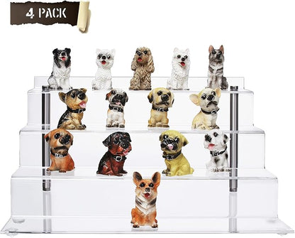 Acrylic Riser Shelf 4 Tier Clear Display Stand - Image 4