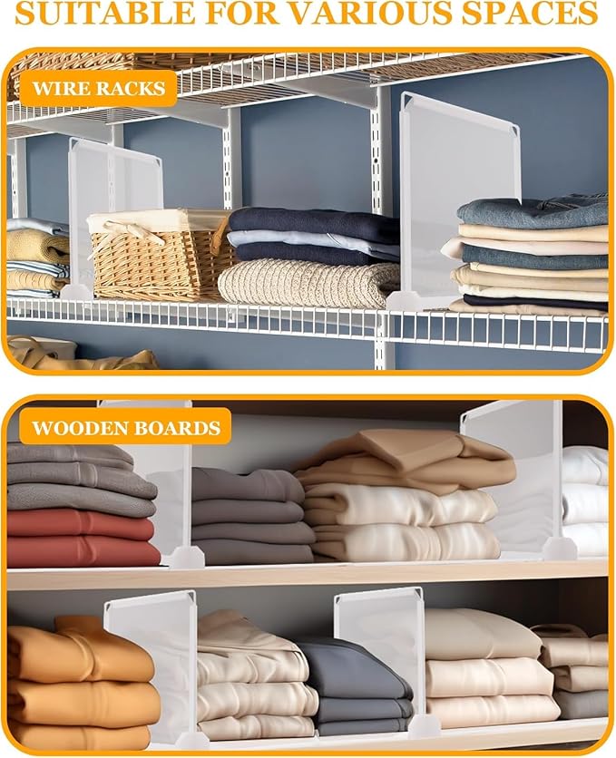 Shelf Dividers for Closet Organization, Portable Closet Shelf Divider, Closet - Image 6