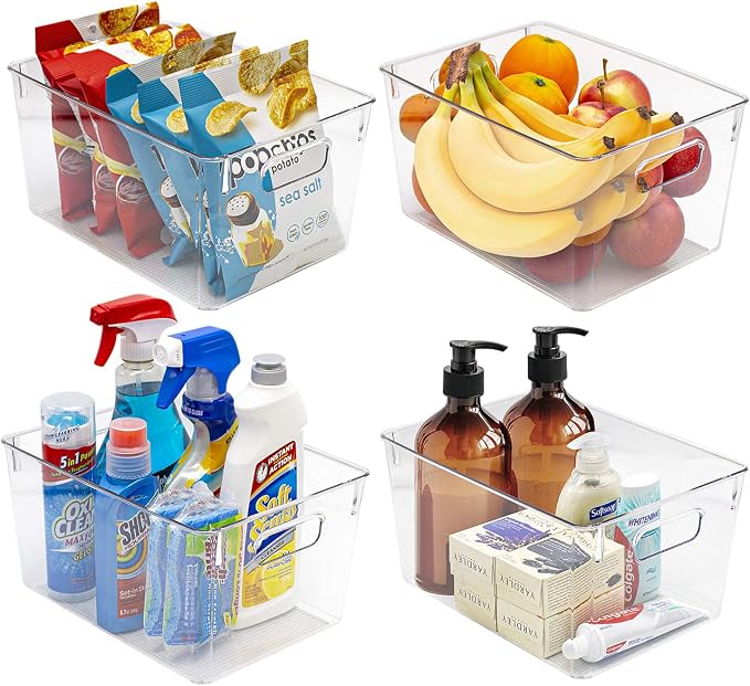 Sorbus Medium Clear Plastic Storage Bins - Image 4